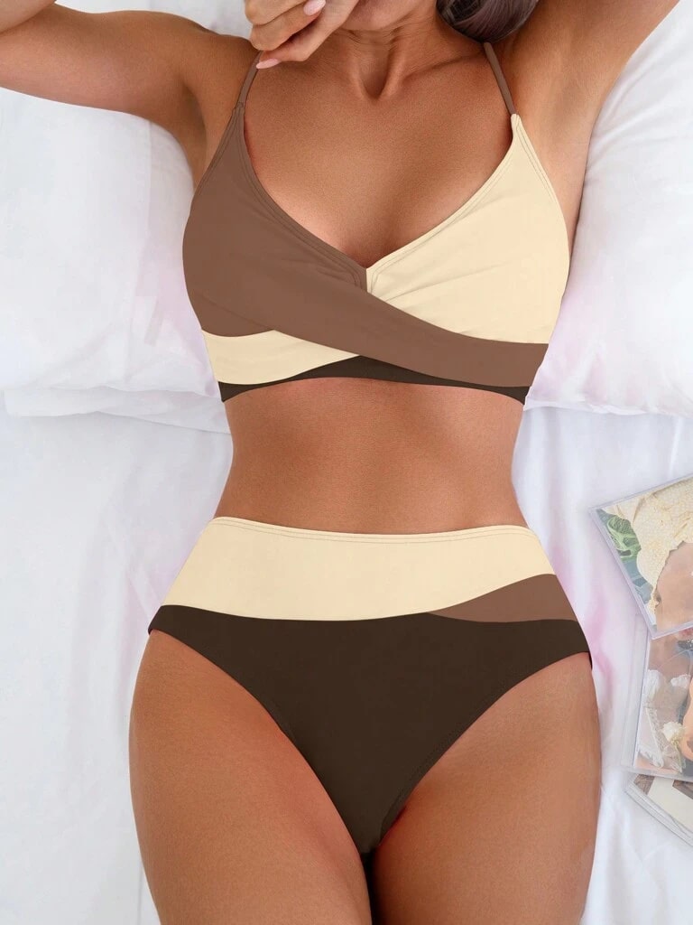 Biquíni Cintura Alta Multicolorido Tons Terrosos