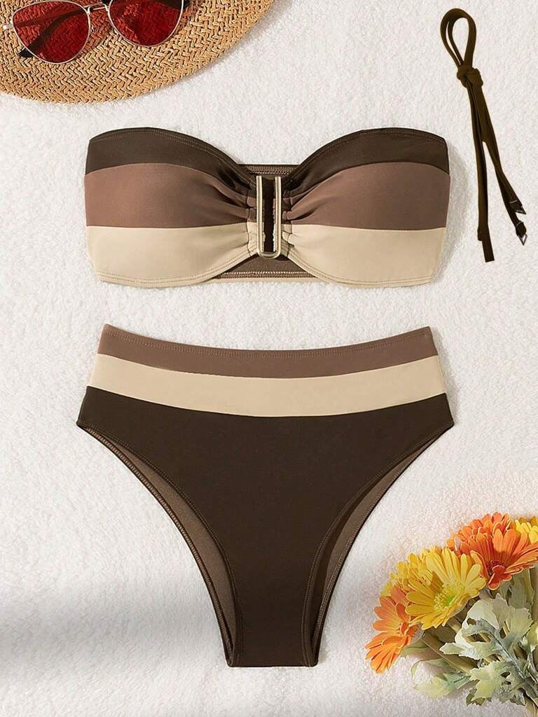 Biquíni Marrom com Bege Katarina