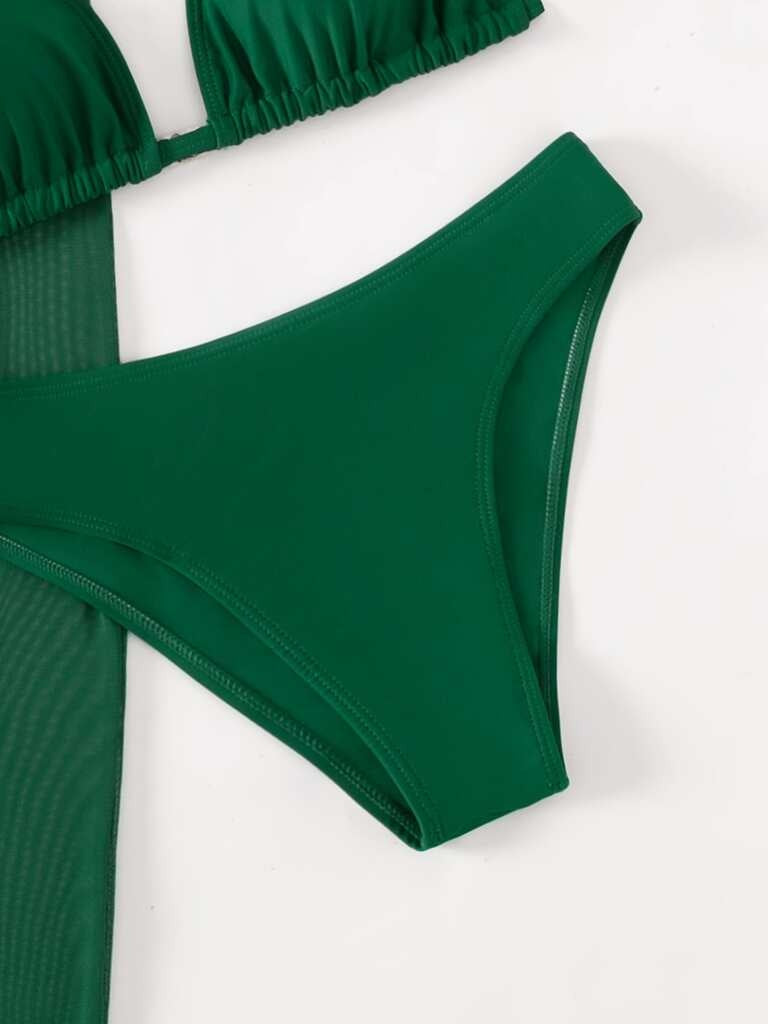 Biquíni e Saída de Praia 3 Peças Verde Ibiza