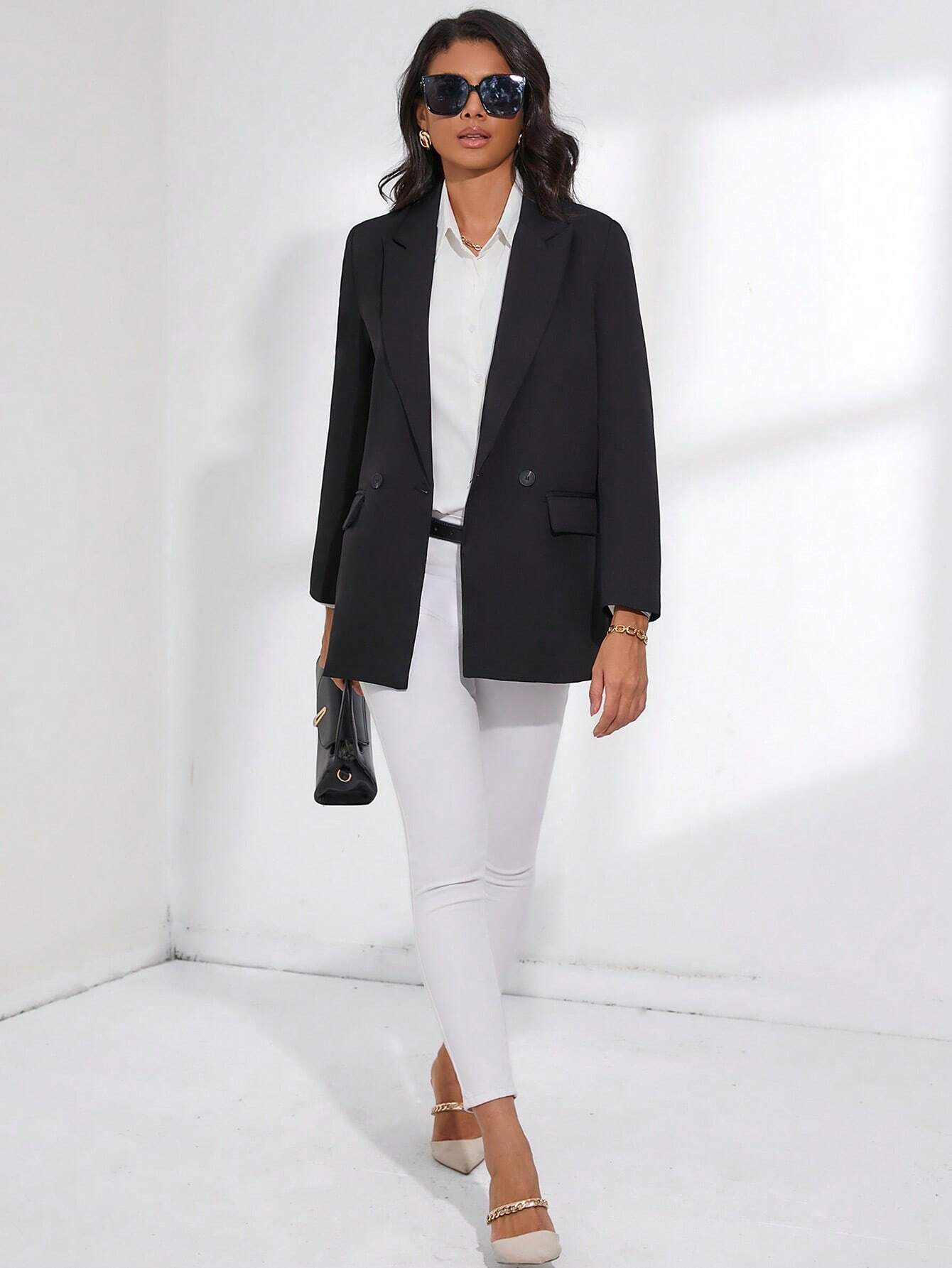 Blazer Feminino Alfaiataria Preto