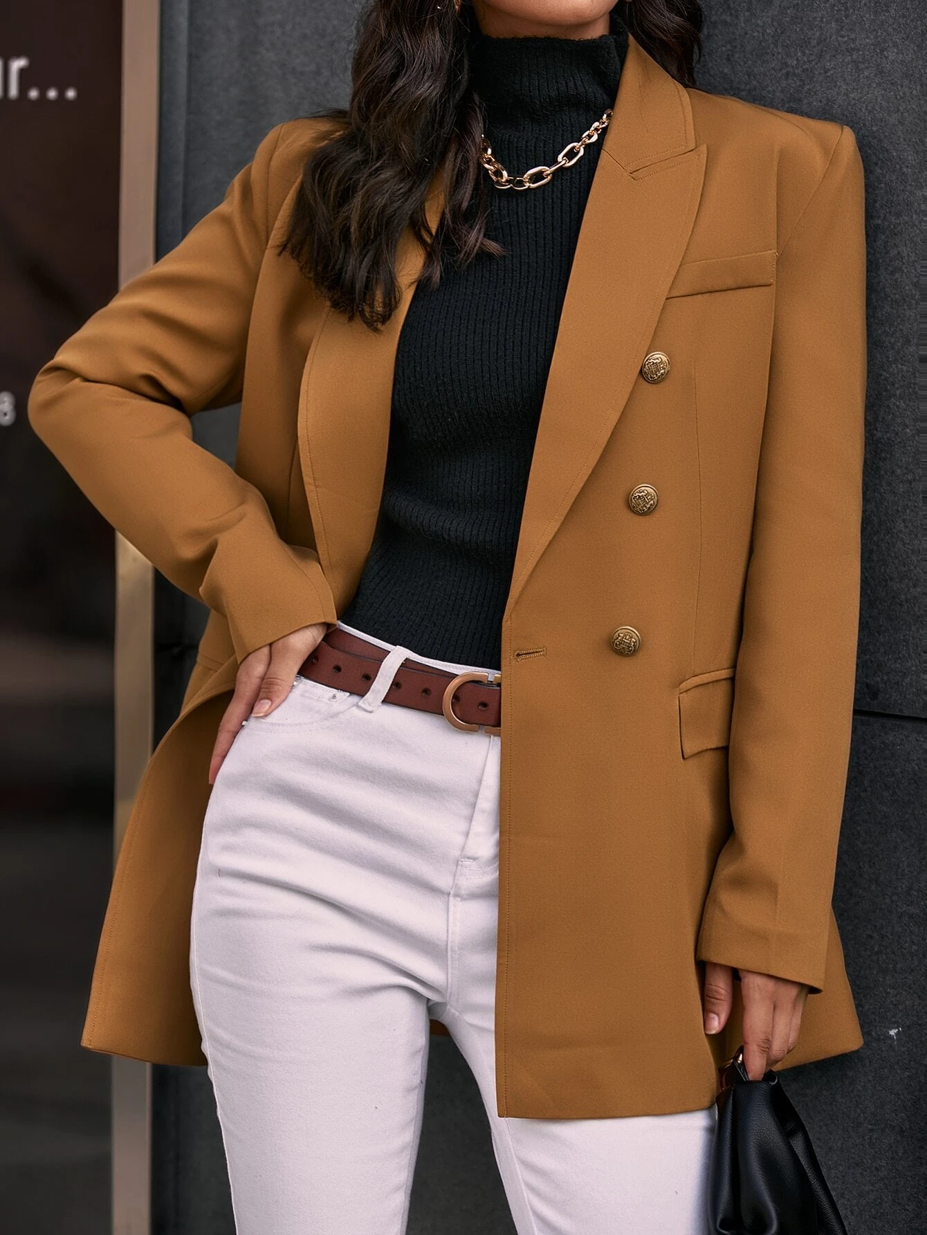 Blazer Feminino Alongado Cáqui