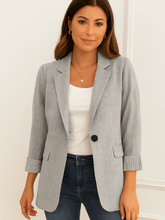 Blazer Feminino Alfaiataria Cinza Barcelona