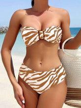 Biquíni Cintura Alta Branco com Marrom Vanessa