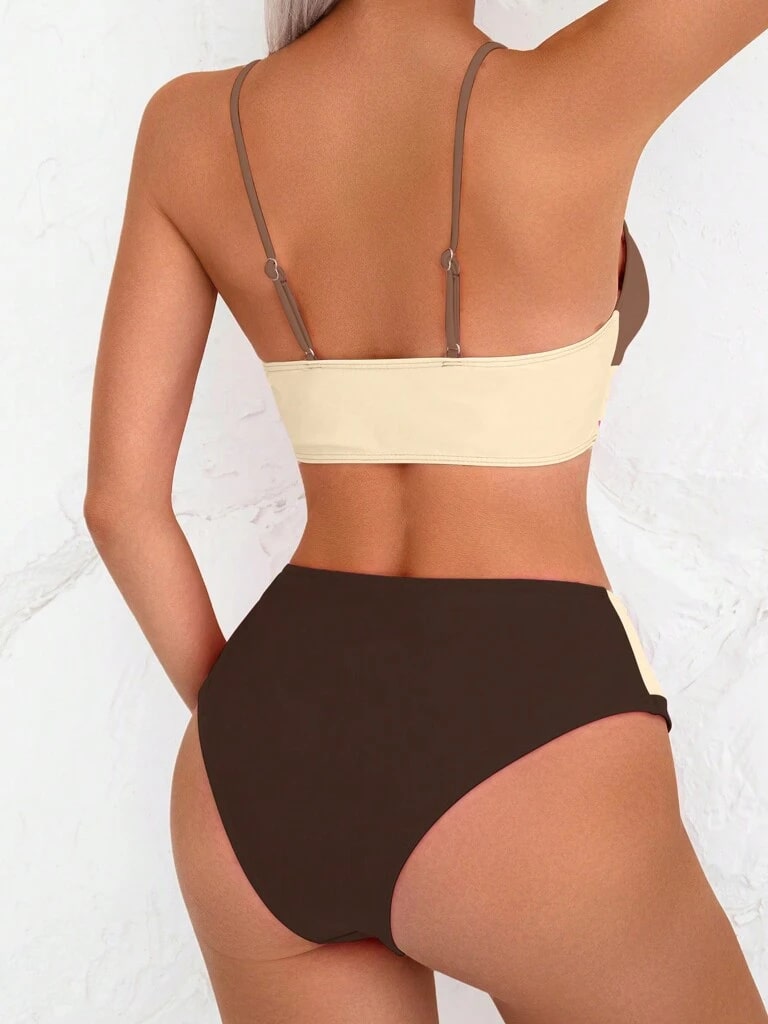 Biquíni Cintura Alta Multicolorido Tons Terrosos