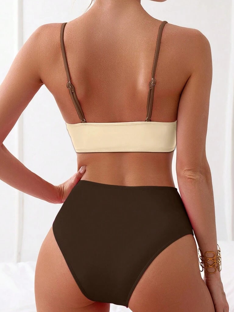 Biquíni Cintura Alta Multicolorido Tons Terrosos