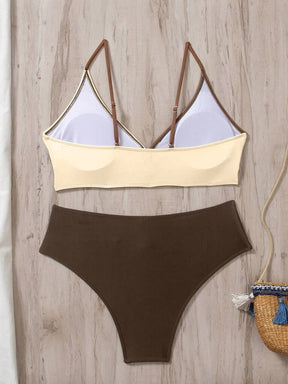 Biquíni Cintura Alta Multicolorido Tons Terrosos