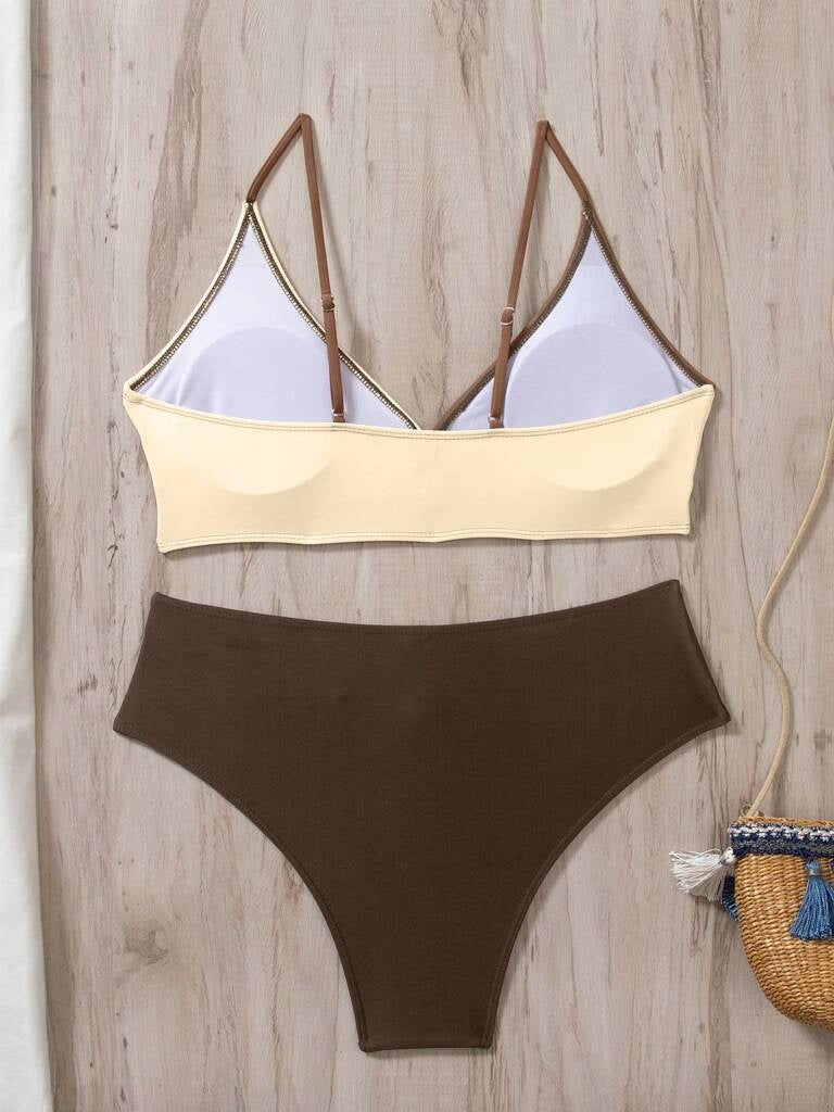 Biquíni Cintura Alta Multicolorido Tons Terrosos