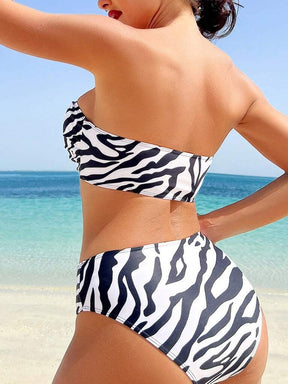 Biquíni Cintura Alta Branco com Preto Vanessa