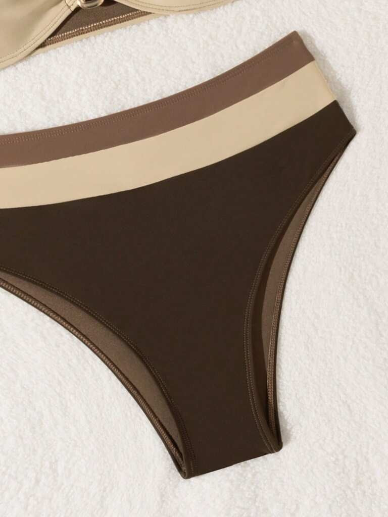 Biquíni Marrom com Bege Katarina