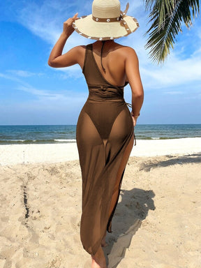 Biquíni e Saída de Praia 3 Peças Marrom Ibiza