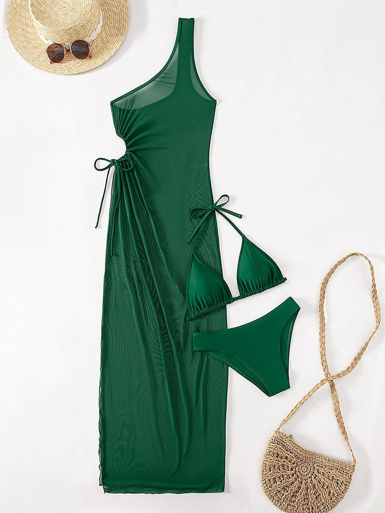 Biquíni e Saída de Praia 3 Peças Verde Ibiza