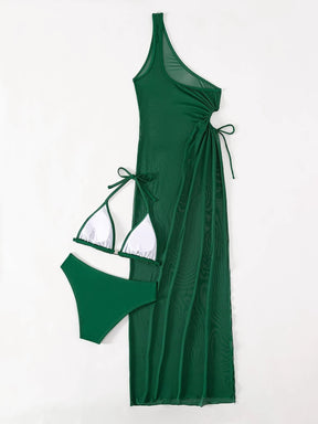 Biquíni e Saída de Praia 3 Peças Verde Ibiza