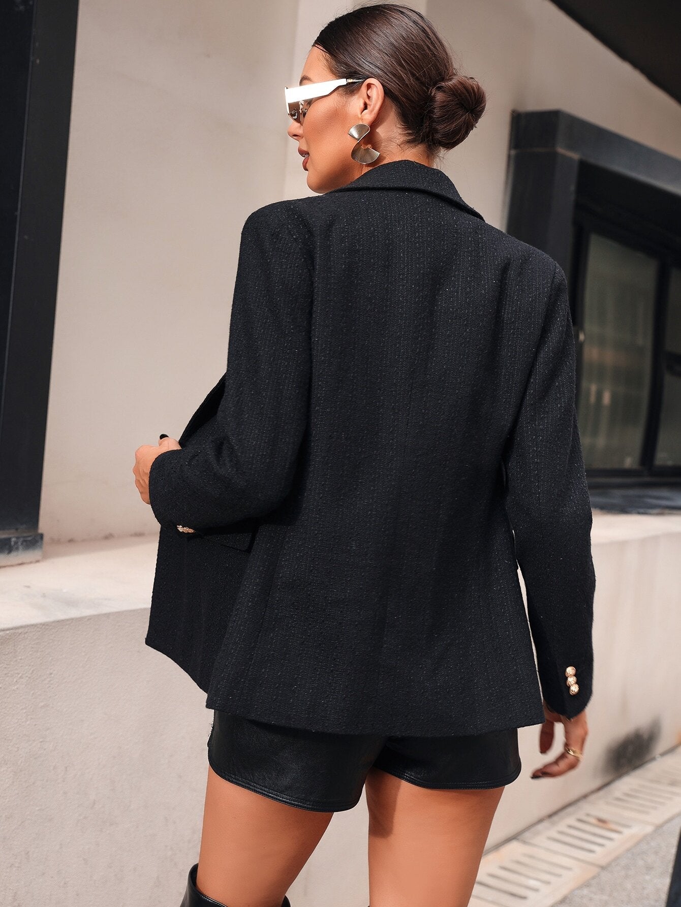 Blazer Feminino Alongado Preto