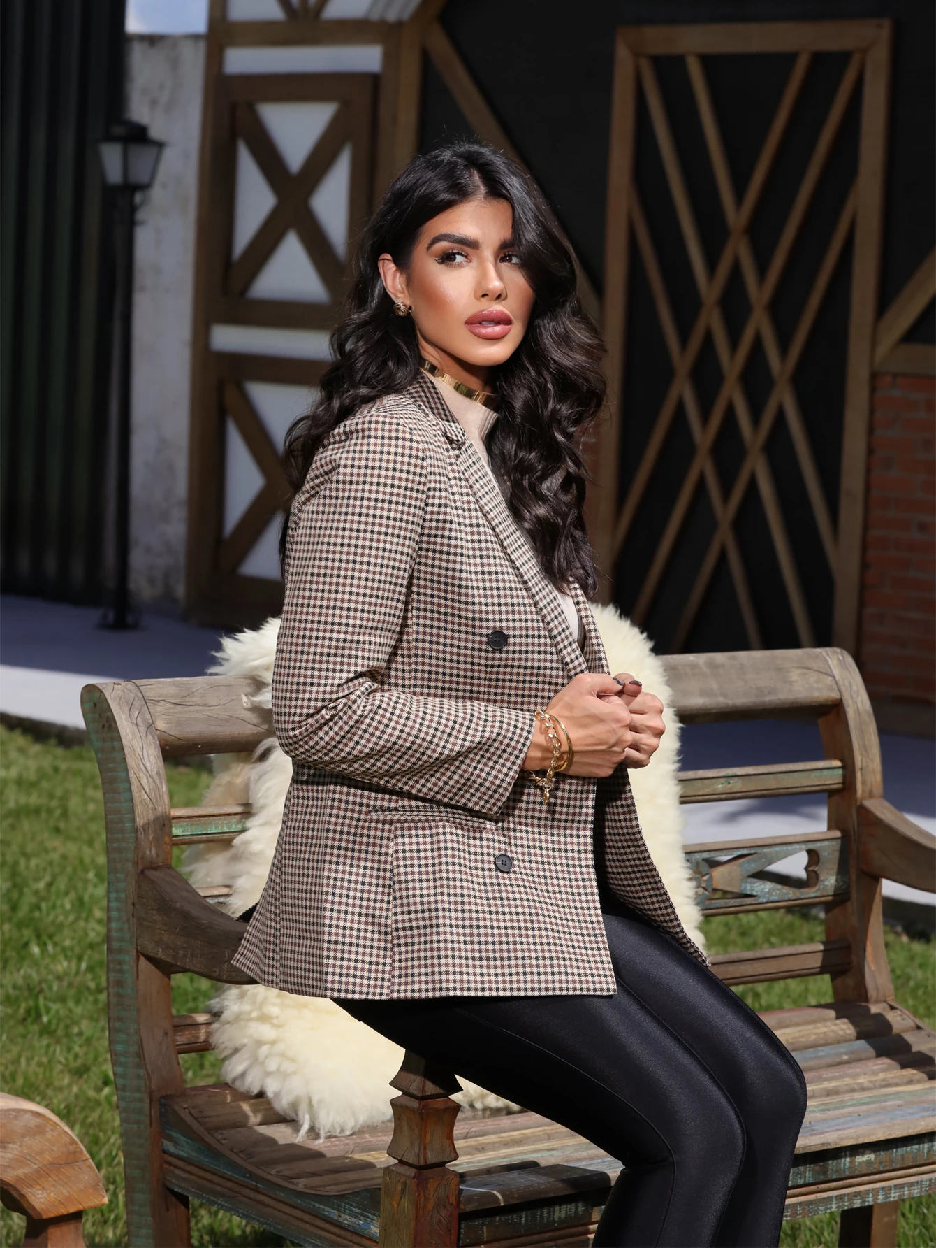 Blazer Feminino Xadrez